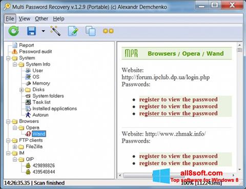لقطة شاشة Multi Password Recovery لنظام التشغيل Windows 8