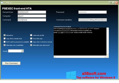 لقطة شاشة PsExec لنظام التشغيل Windows 8