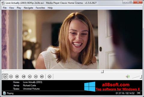 لقطة شاشة Media Player Classic Home Cinema لنظام التشغيل Windows 8
