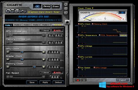 لقطة شاشة GIGABYTE OC Guru لنظام التشغيل Windows 8