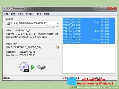 لقطة شاشة DVD Decrypter لنظام التشغيل Windows 8