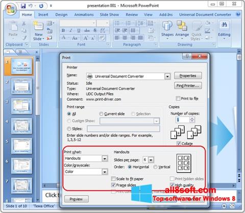 لقطة شاشة Microsoft PowerPoint لنظام التشغيل Windows 8