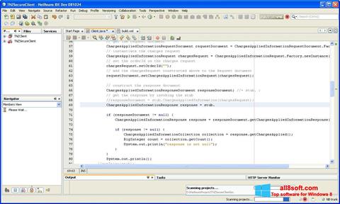 لقطة شاشة NetBeans لنظام التشغيل Windows 8