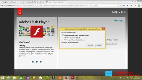 لقطة شاشة Adobe Flash Player لنظام التشغيل Windows 8