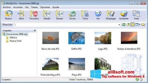 لقطة شاشة WinZip لنظام التشغيل Windows 8