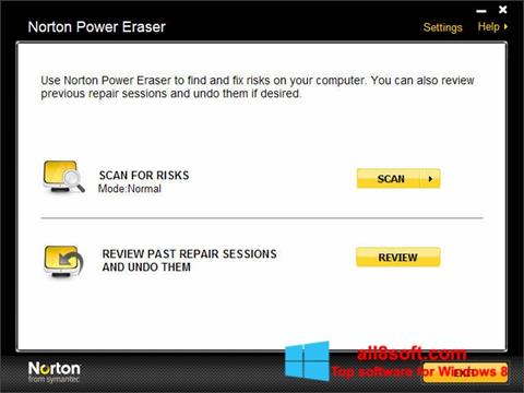 لقطة شاشة Norton Power Eraser لنظام التشغيل Windows 8