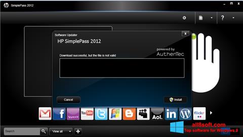 لقطة شاشة HP SimplePass لنظام التشغيل Windows 8