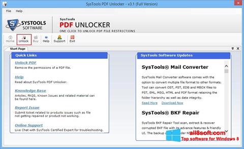 لقطة شاشة PDF Unlocker لنظام التشغيل Windows 8