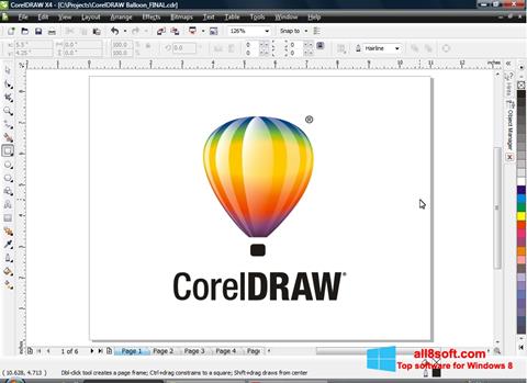 لقطة شاشة CorelDRAW لنظام التشغيل Windows 8