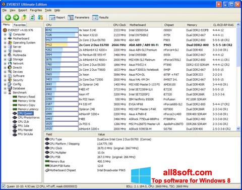 لقطة شاشة EVEREST Ultimate Edition لنظام التشغيل Windows 8