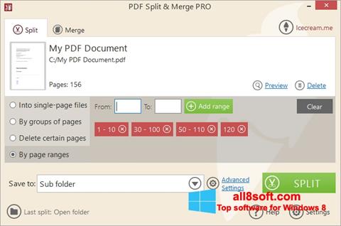 لقطة شاشة PDF Split and Merge لنظام التشغيل Windows 8