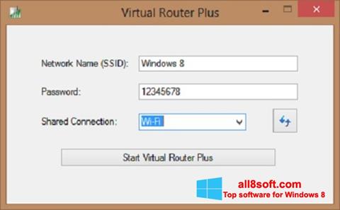 لقطة شاشة Virtual Router Plus لنظام التشغيل Windows 8