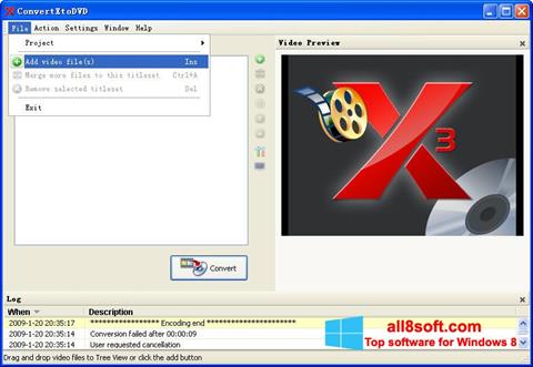 لقطة شاشة ConvertXToDVD لنظام التشغيل Windows 8