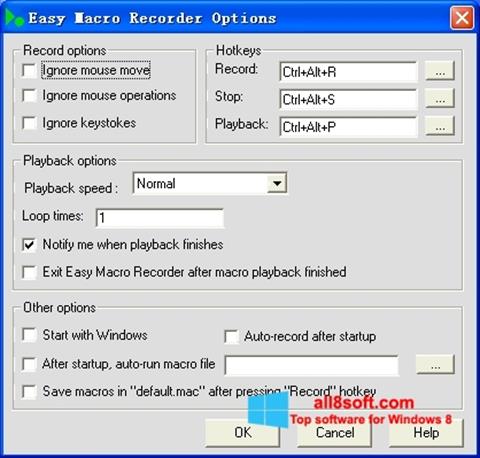 لقطة شاشة Easy Macro Recorder لنظام التشغيل Windows 8