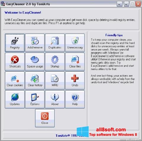 لقطة شاشة EasyCleaner لنظام التشغيل Windows 8