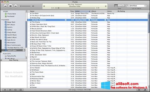 لقطة شاشة iTunes لنظام التشغيل Windows 8