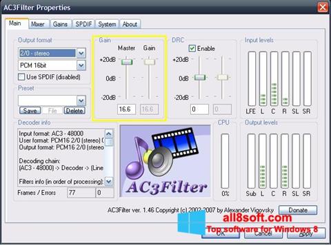 لقطة شاشة AC3Filter لنظام التشغيل Windows 8