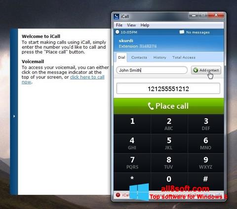 لقطة شاشة iCall لنظام التشغيل Windows 8