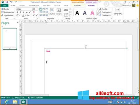 لقطة شاشة Microsoft Publisher لنظام التشغيل Windows 8