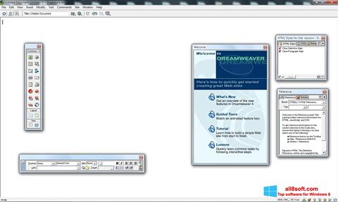 لقطة شاشة Macromedia Dreamweaver لنظام التشغيل Windows 8