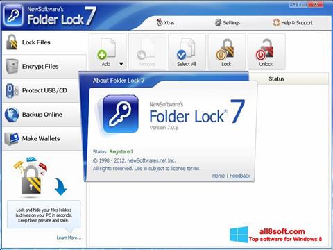 لقطة شاشة Folder Lock لنظام التشغيل Windows 8