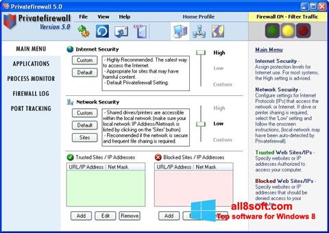لقطة شاشة Privatefirewall لنظام التشغيل Windows 8