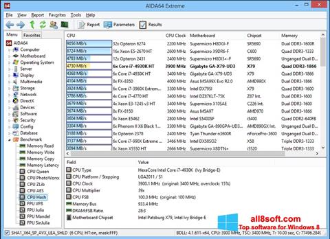لقطة شاشة AIDA32 لنظام التشغيل Windows 8