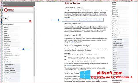 لقطة شاشة Opera Turbo لنظام التشغيل Windows 8