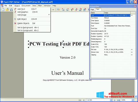 لقطة شاشة Foxit PDF Editor لنظام التشغيل Windows 8